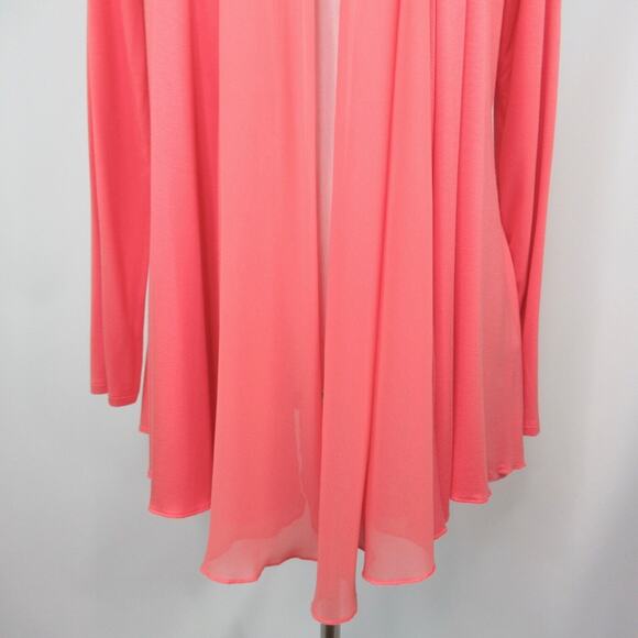 DKNY Jersey Knit Chiffon Open Front Cardigan Womens Size XS/S - Picture 7 of 11